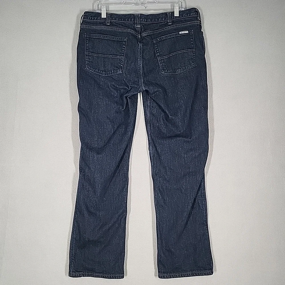 Carhartt Flannel Lined Straight Jeans Women's 16 Regular Blue Plaid Workwear‎